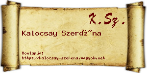 Kalocsay Szeréna névjegykártya